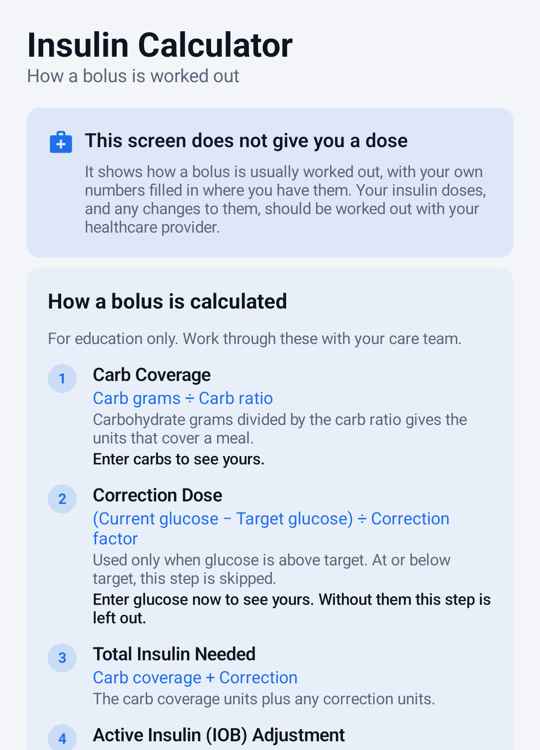 Calculator inputs