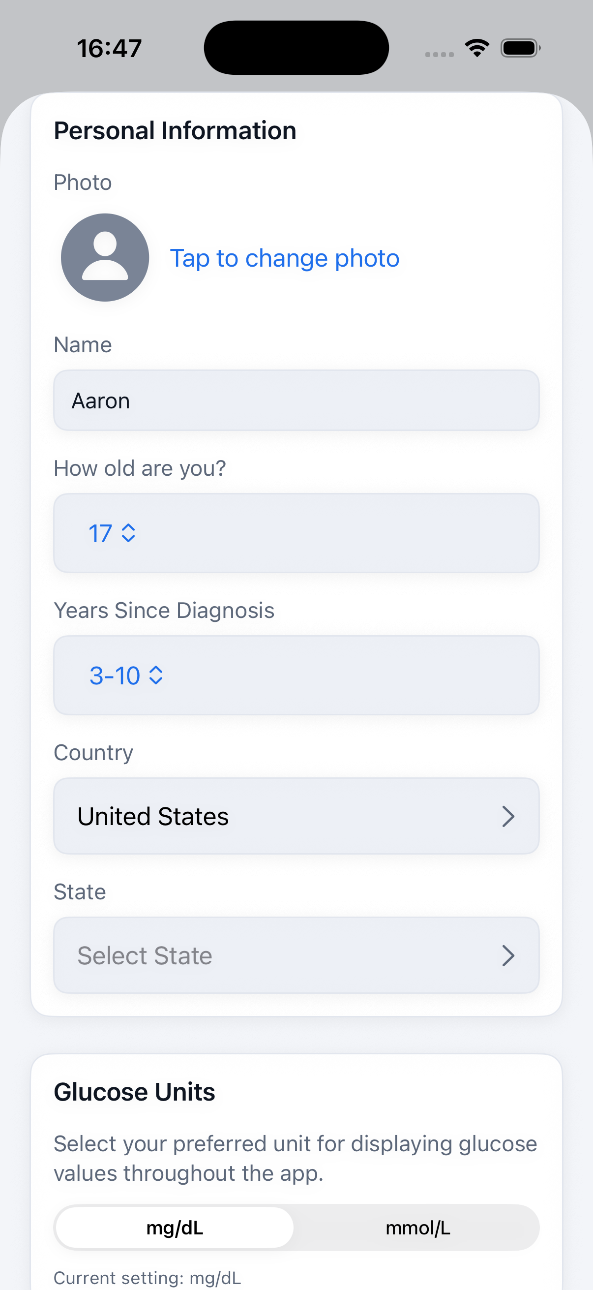 Personal information